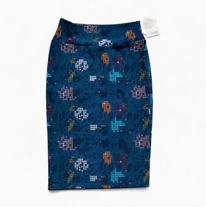 LulaRoe Multi Color Digital Print Cassie Pencil Skirt Large